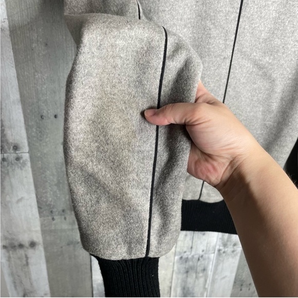 Veronica Beard coat felted wool cashmere bomber jacket gray black scuba Dickey - Picture 6 of 9